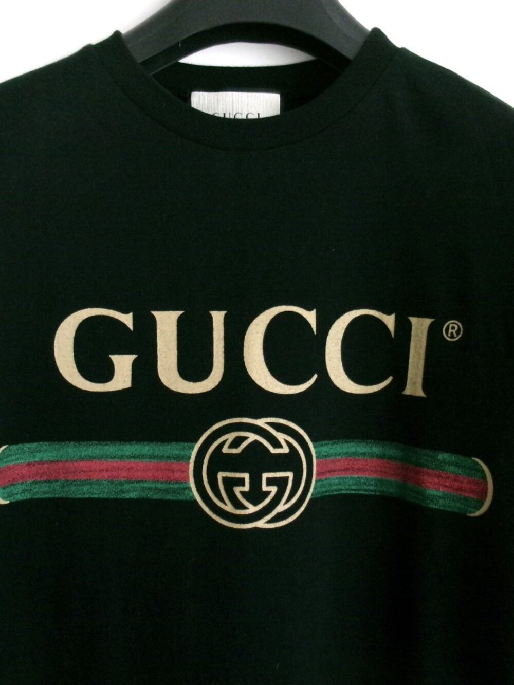 GG LOGO 100% COTTON T-SHIRT BLACK UNISEX Sz-O/S - Picture 3 of 7